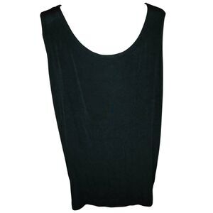 Chico’s Travelers Scoop Neck Sleeveless Dark Green Slinky Tank Top Size 3